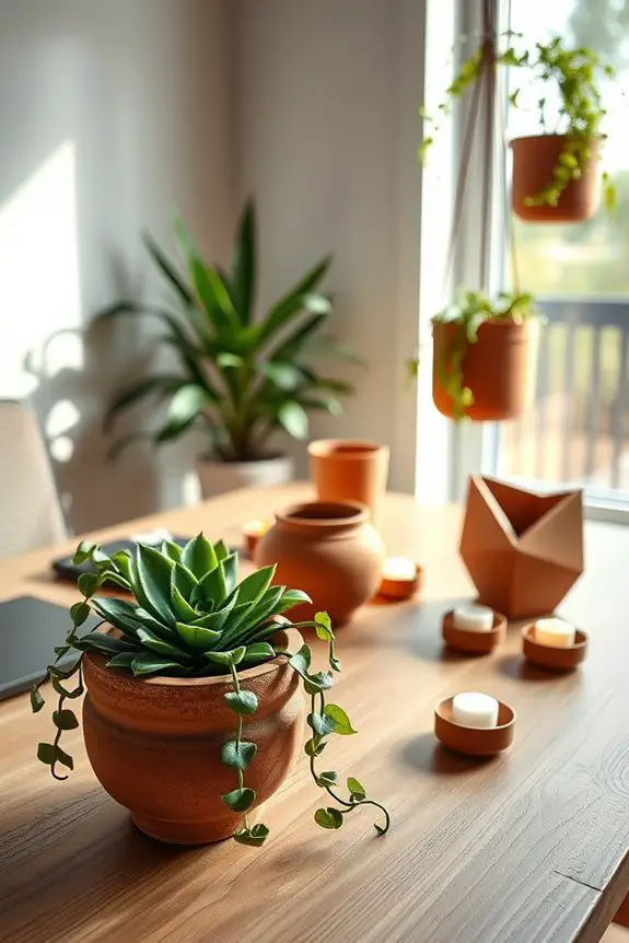 rustic clay pot decor