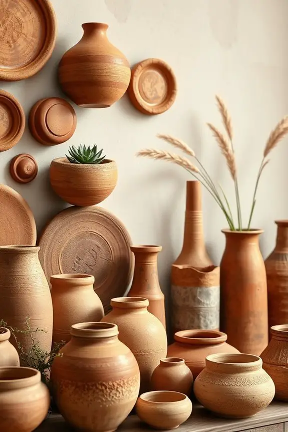 rustic clay pottery decor