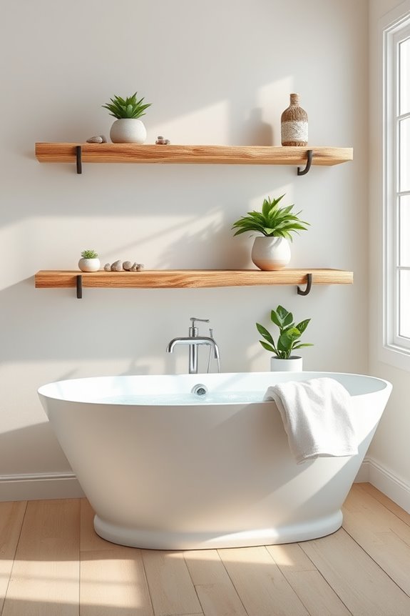 rustic coastal driftwood shelves