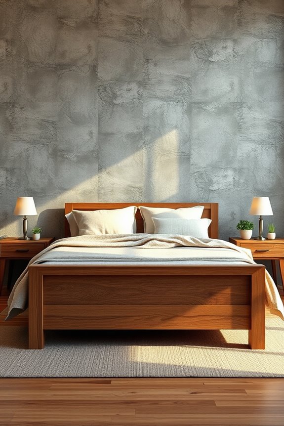 rustic concrete bedroom decor