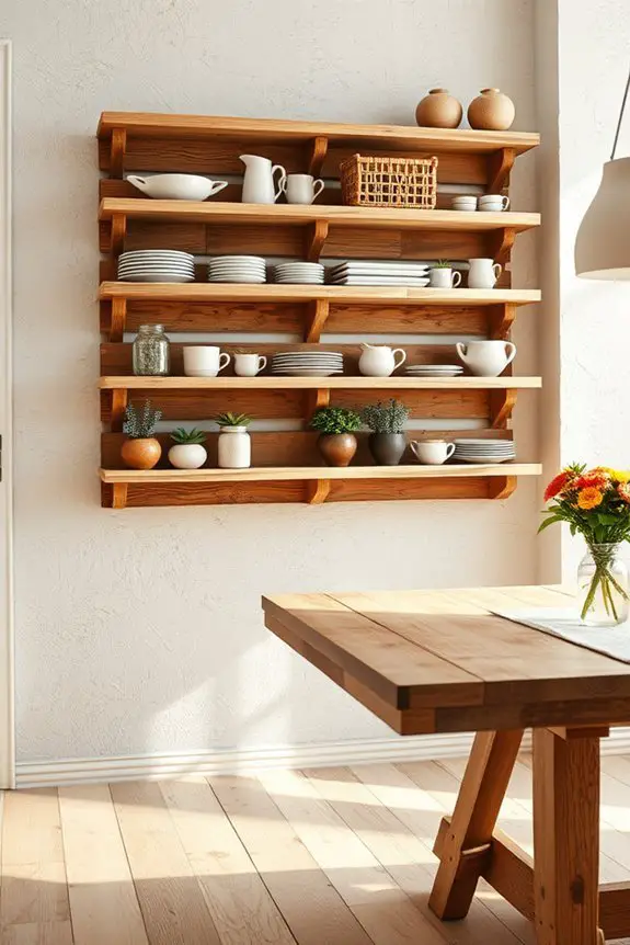 rustic diy pallet shelves