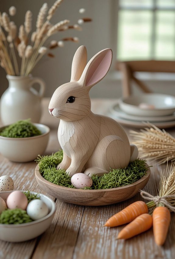 rustic easter bunny centerpiece