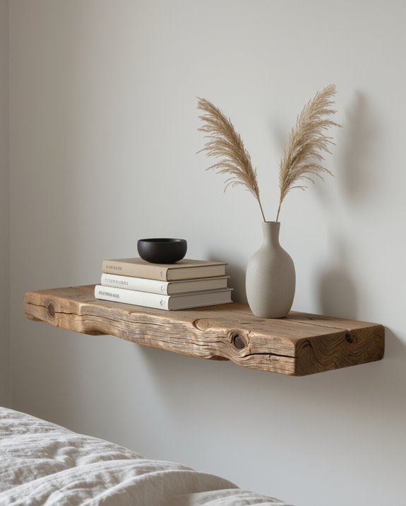 rustic eco friendly floating shelf