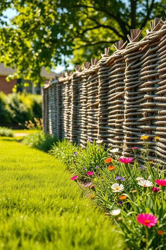 rustic eco friendly wattle fences