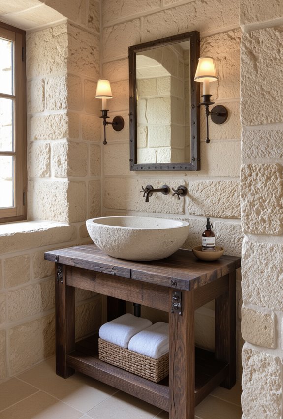 rustic elegance in bathrooms
