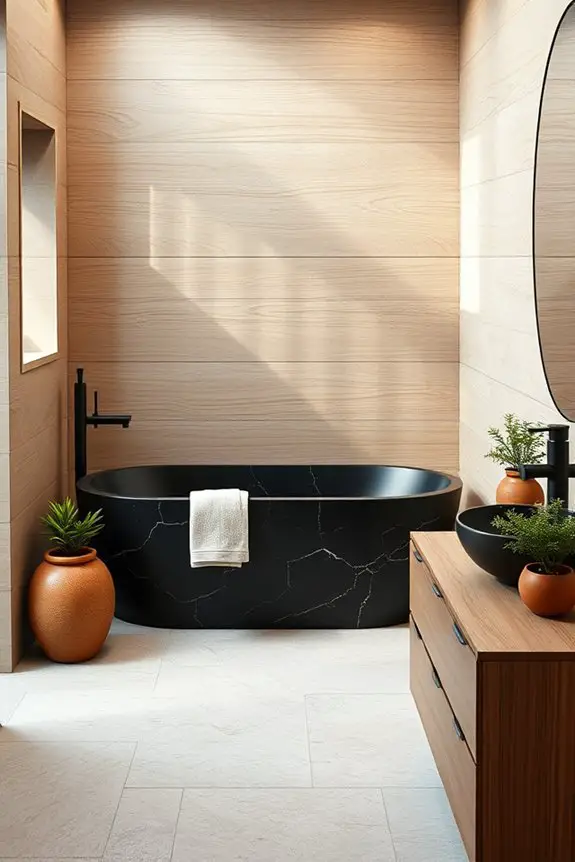 rustic elegance with black marble