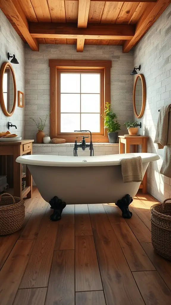 rustic elegance with freestanding tubs
