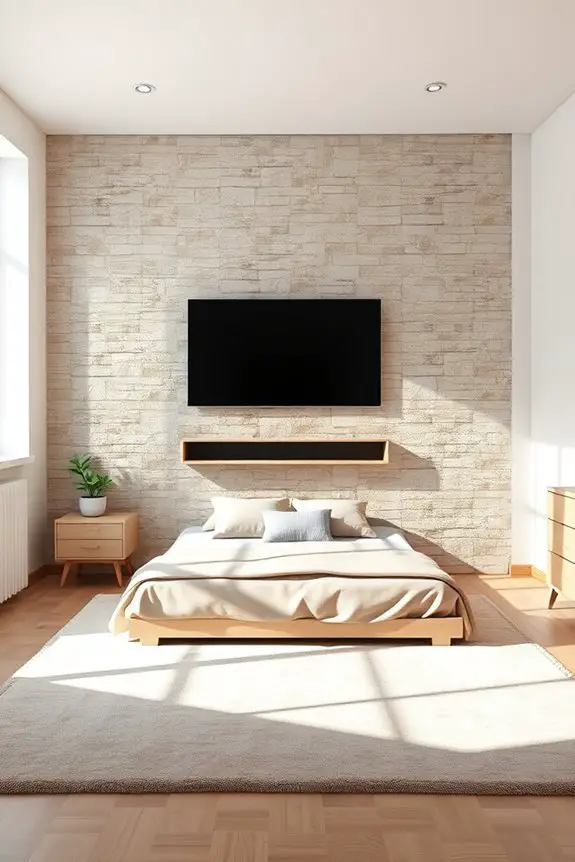 rustic faux stone wall