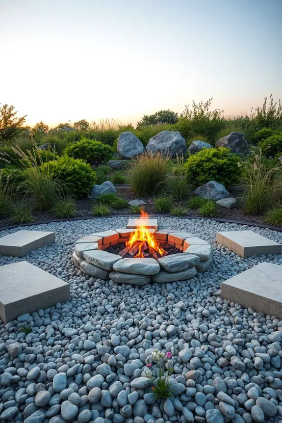 rustic fire pit ambiance