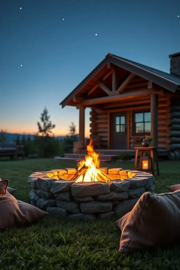 rustic fire pit retreat