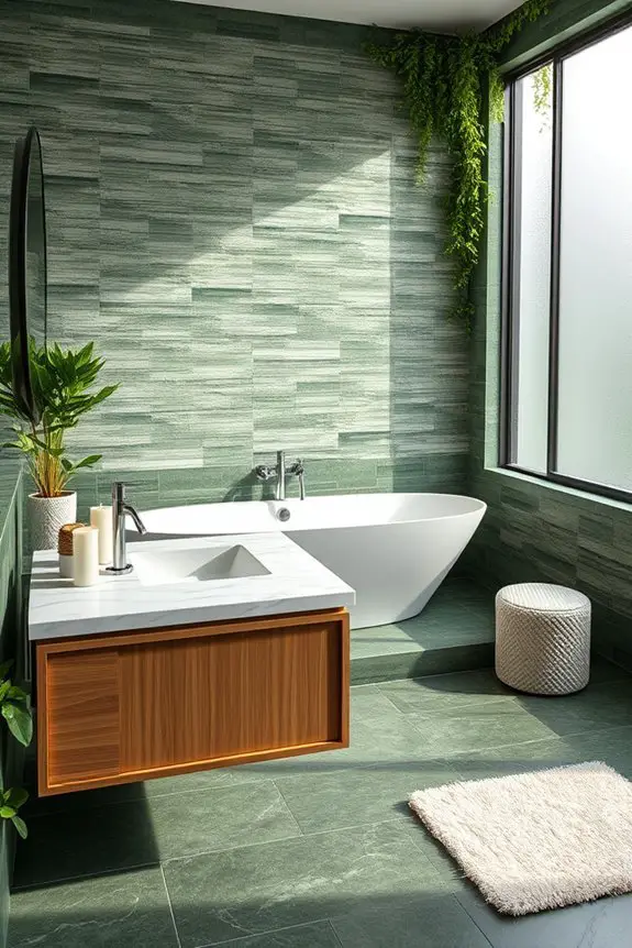 rustic green stone tiles