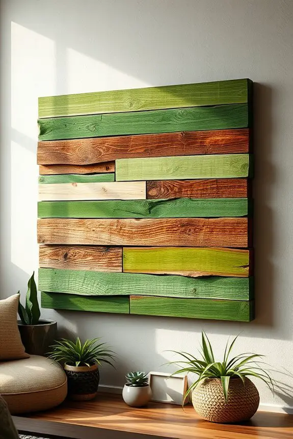 rustic green wood decor