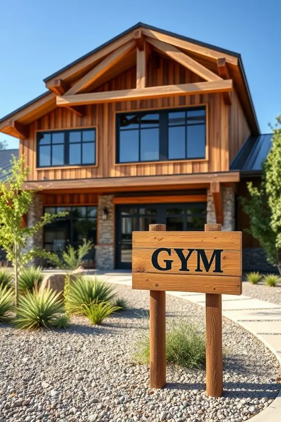 rustic gym design elements
