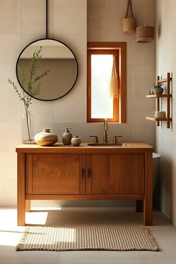 rustic hardware enhances bathrooms