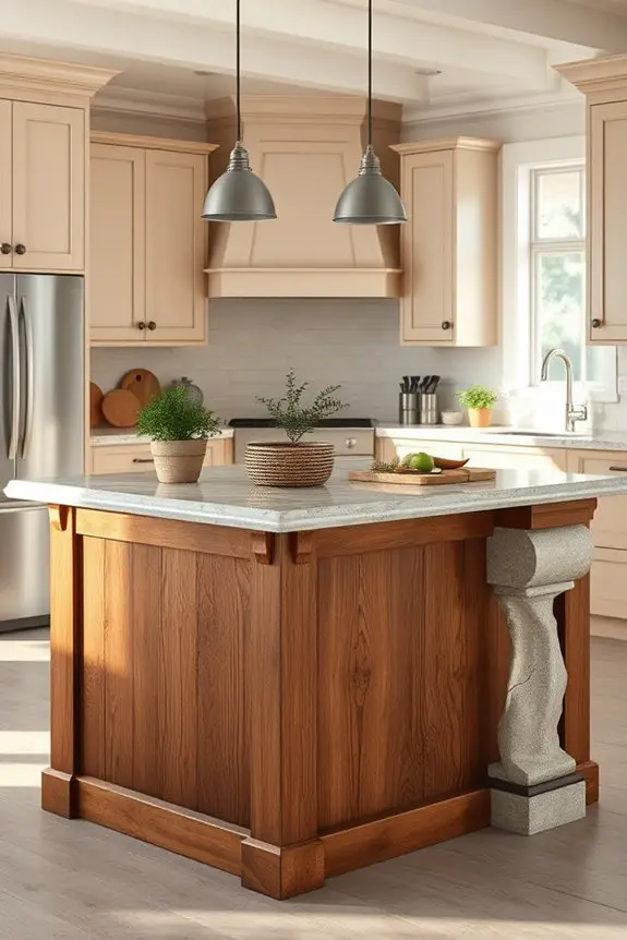 rustic kitchen island design