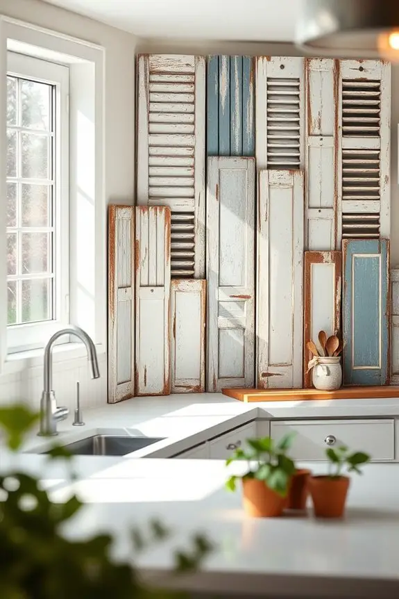 rustic kitchen shutter decor