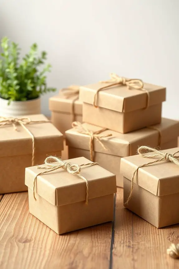 rustic kraft boxes with twine