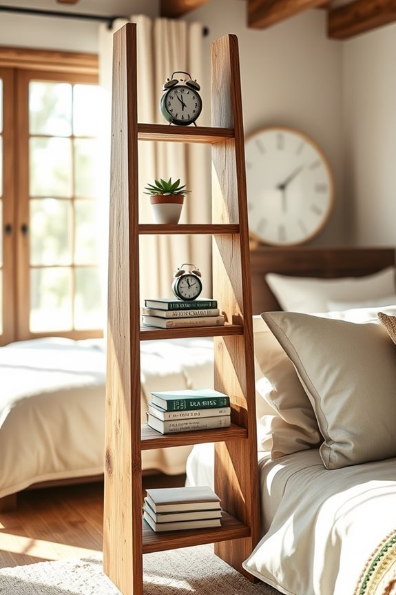 rustic ladder shelf decor