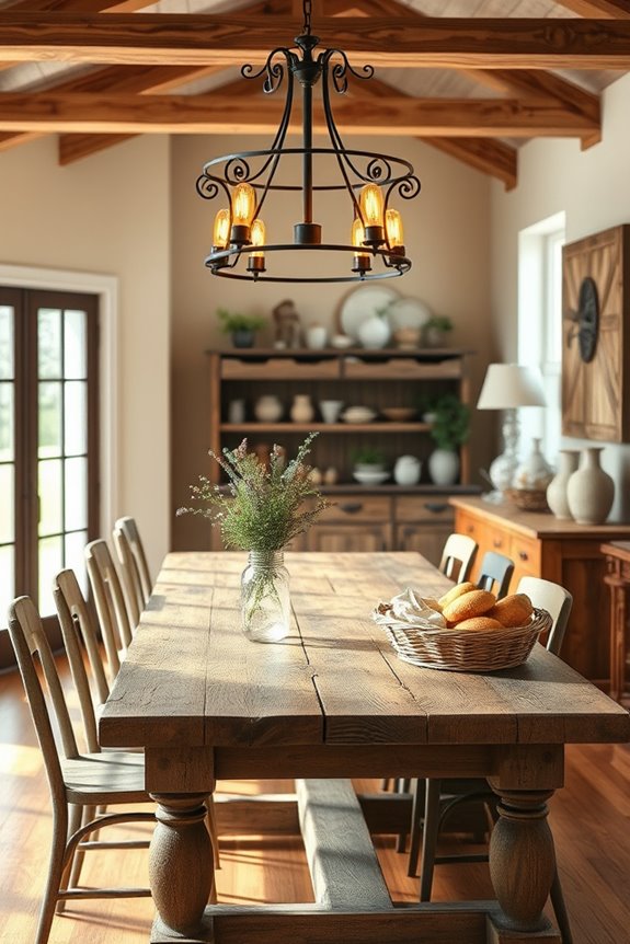 rustic lighting enhances charm