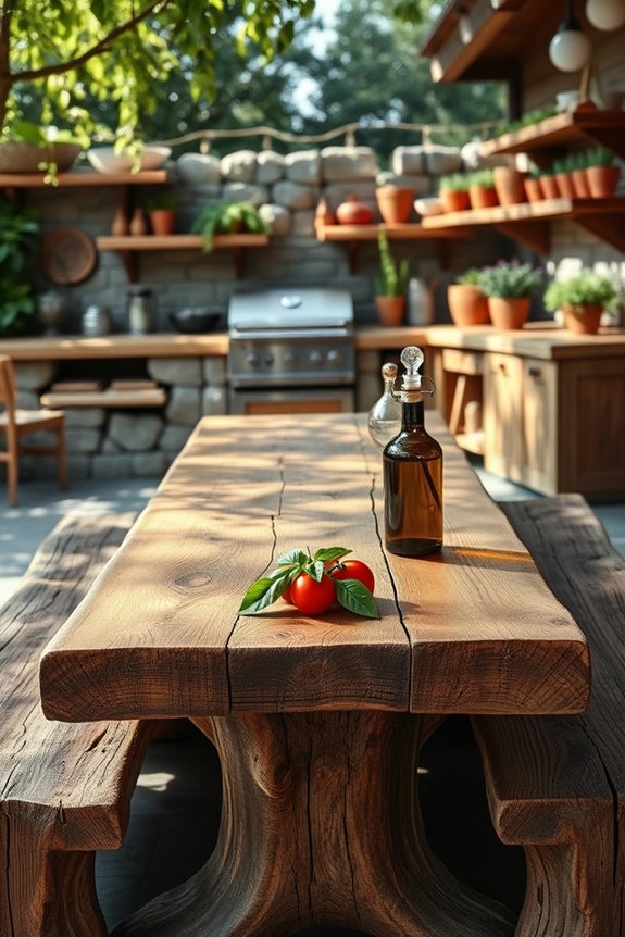 rustic log dining table