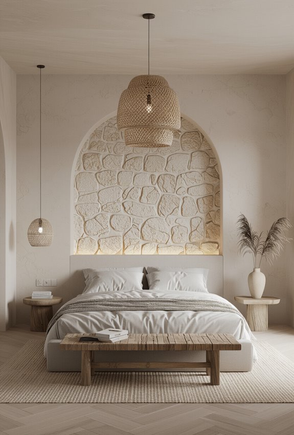 rustic mediterranean textured focal wall