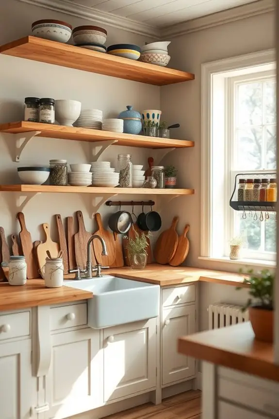 rustic open shelving design