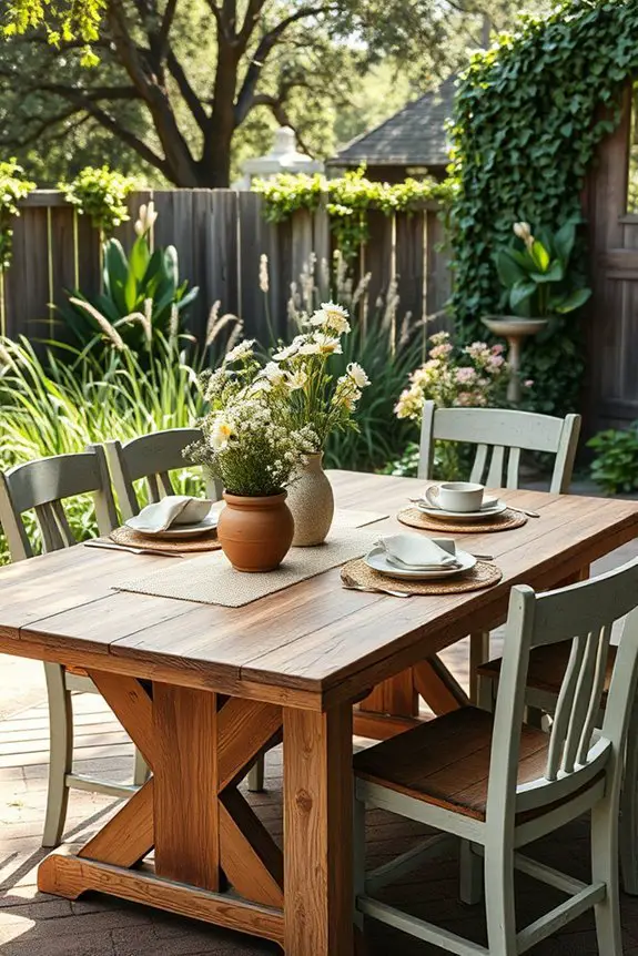 rustic outdoor dining charm