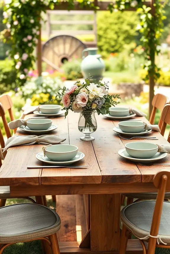 rustic outdoor dining charm