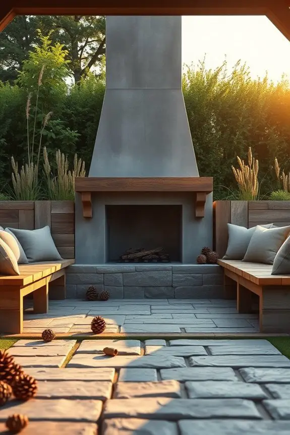 rustic outdoor fire feature