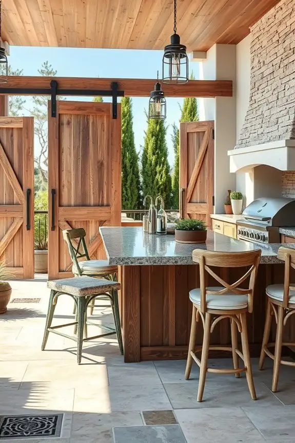 rustic outdoor kitchen charm