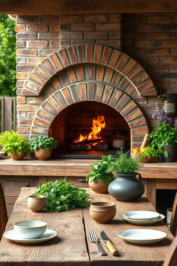 rustic outdoor wood fired oven
