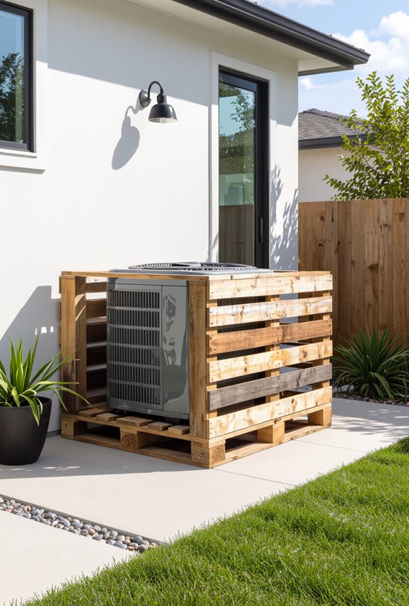 rustic pallet air conditioner surround
