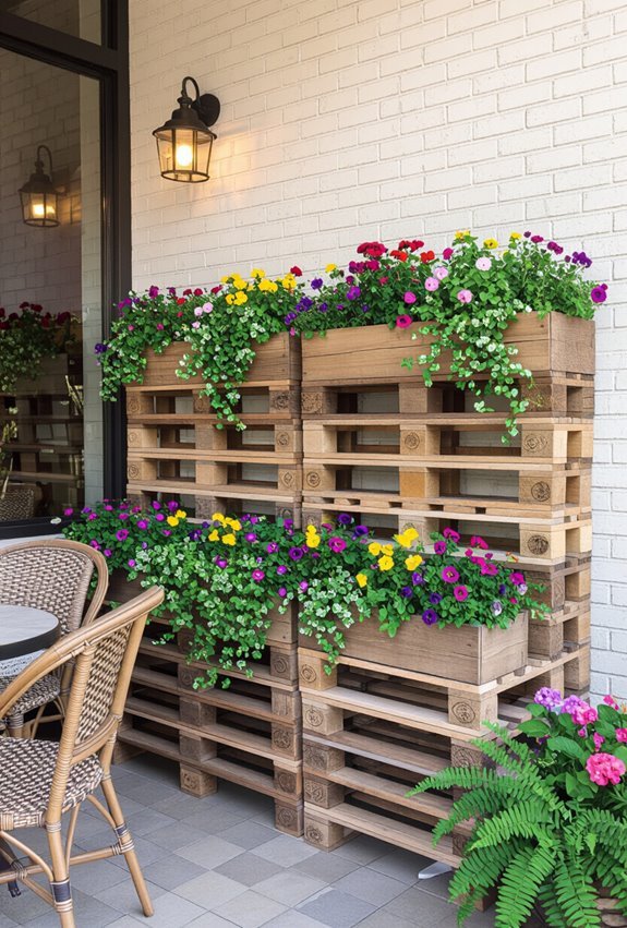 rustic pallet planters flowers