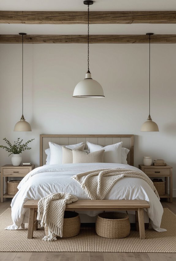 rustic pendant bedside lighting