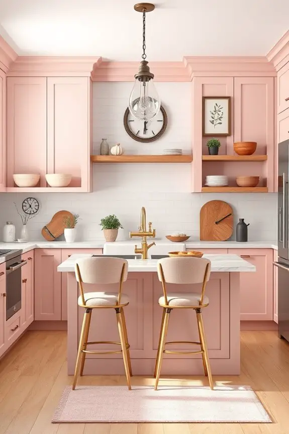 rustic pink kitchen decor