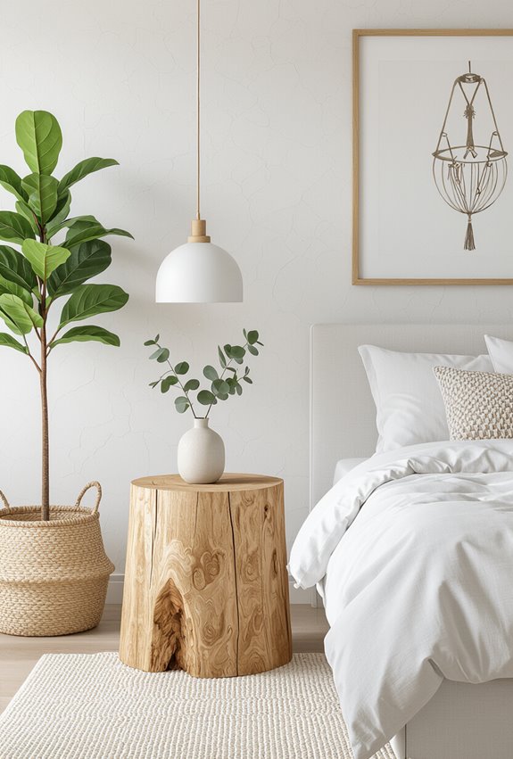 rustic preserved bark nightstand
