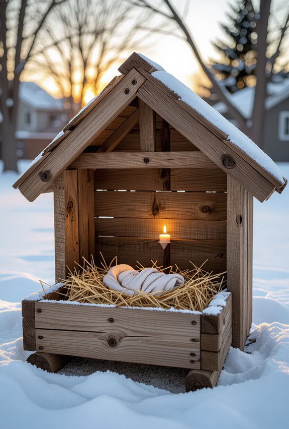 rustic reclaimed wood nativity