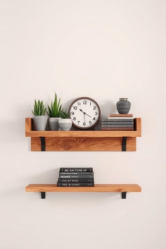 rustic reclaimed wood shelves