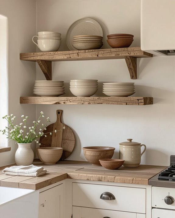rustic reclaimed wood shelving
