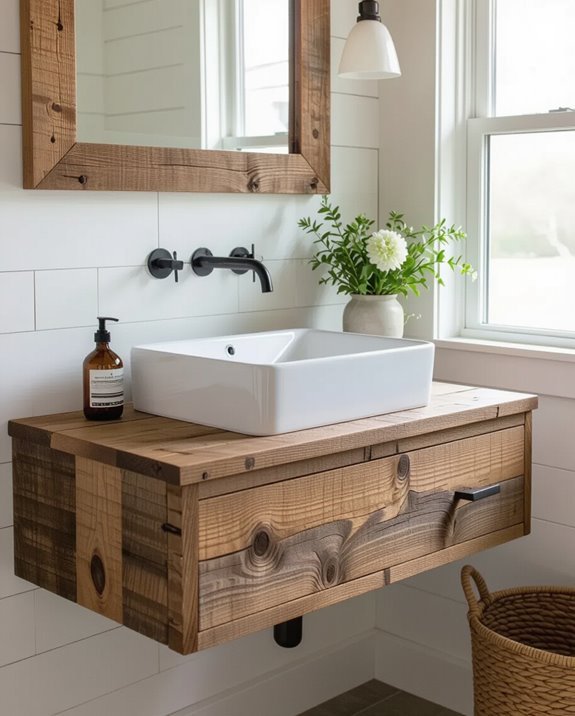 rustic reclaimed wood vanity
