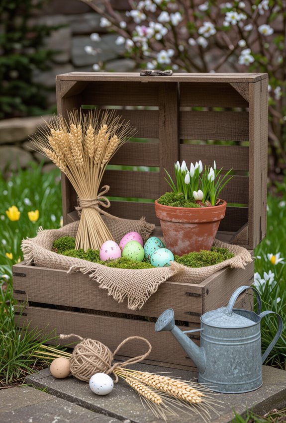 rustic seasonal crate vignette