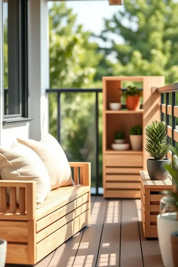 rustic slatted wood storage
