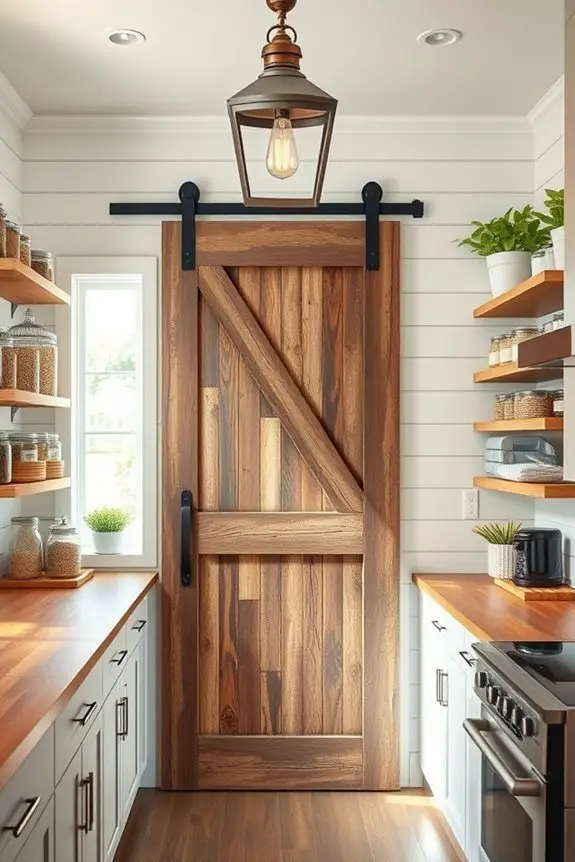 rustic sliding pantry charm