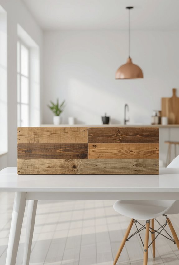 rustic stenciled reclaimed wood