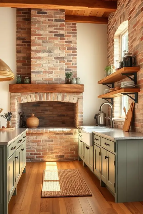 rustic stone and brick