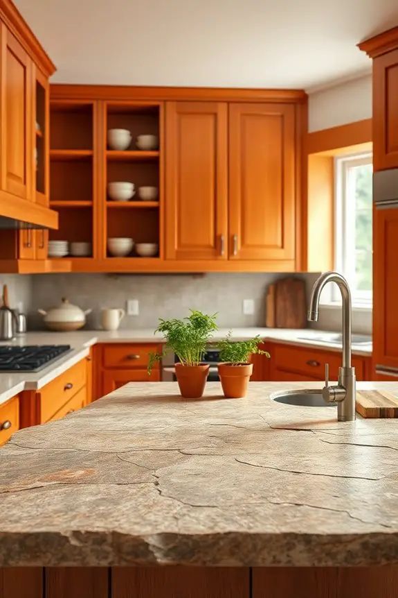 rustic stone kitchen elegance
