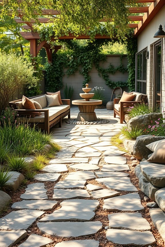 rustic stone pathway design