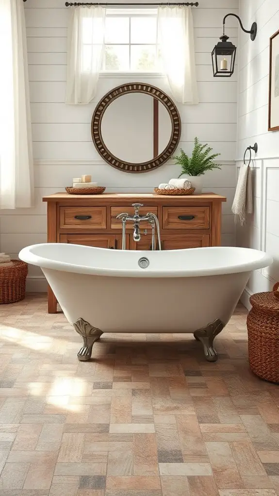 rustic tiles enhance washroom charm