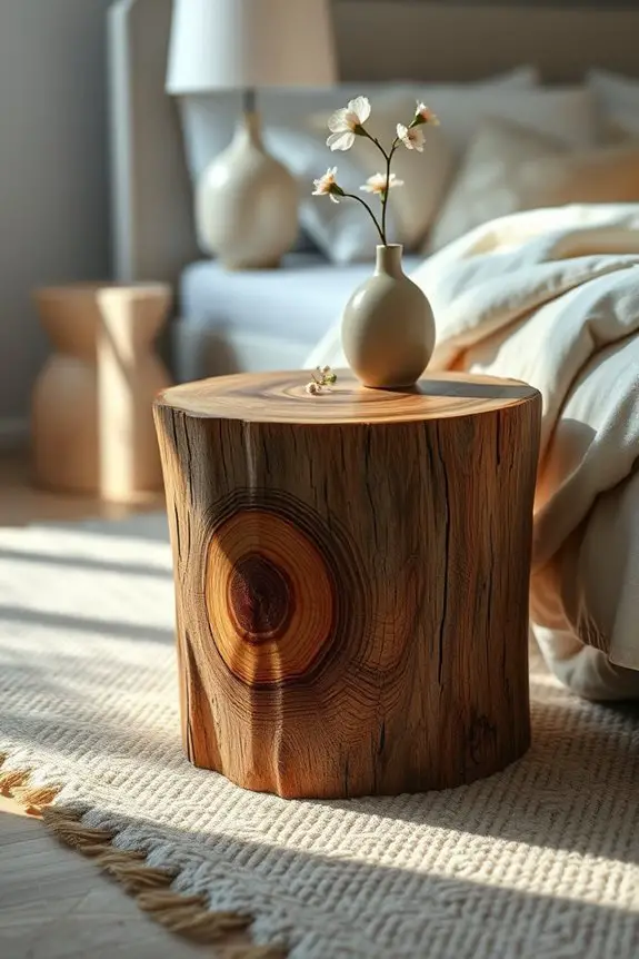 rustic tree stump table