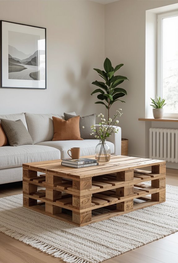rustic upcycled pallet coffee table